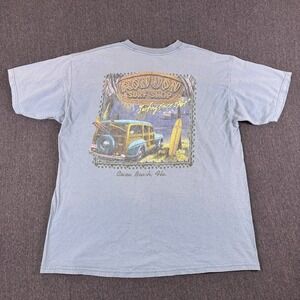 Ron Jon Surf Shop Mens Light Blue Graphic Print Cocoa‎ Beach Crew Neck T-Shirt